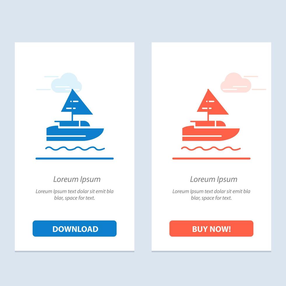 Boat Ship Indian Country  Blue and Red Download and Buy Now web Widget Card Template vector