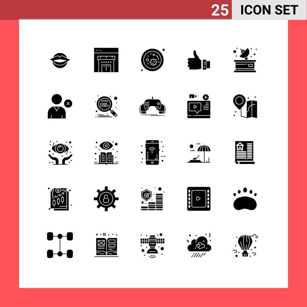 25 iconos creativos signos y símbolos modernos de pulgares mano bacterias dedo como elementos de diseño vectorial editables vector