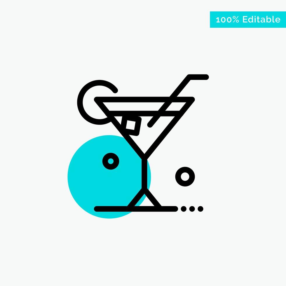 Glass Drink Wine Spring turquoise highlight circle point Vector icon