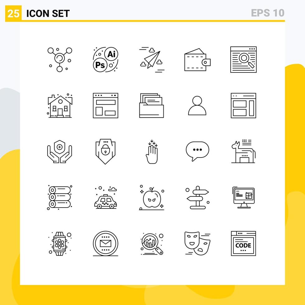 25 Thematic Vector Lines and Editable Symbols of window online paper browser man Editable Vector Design Elements