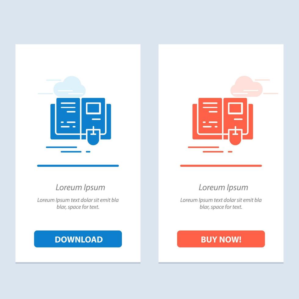 Book Education Knowledge Mouse  Blue and Red Download and Buy Now web Widget Card Template vector