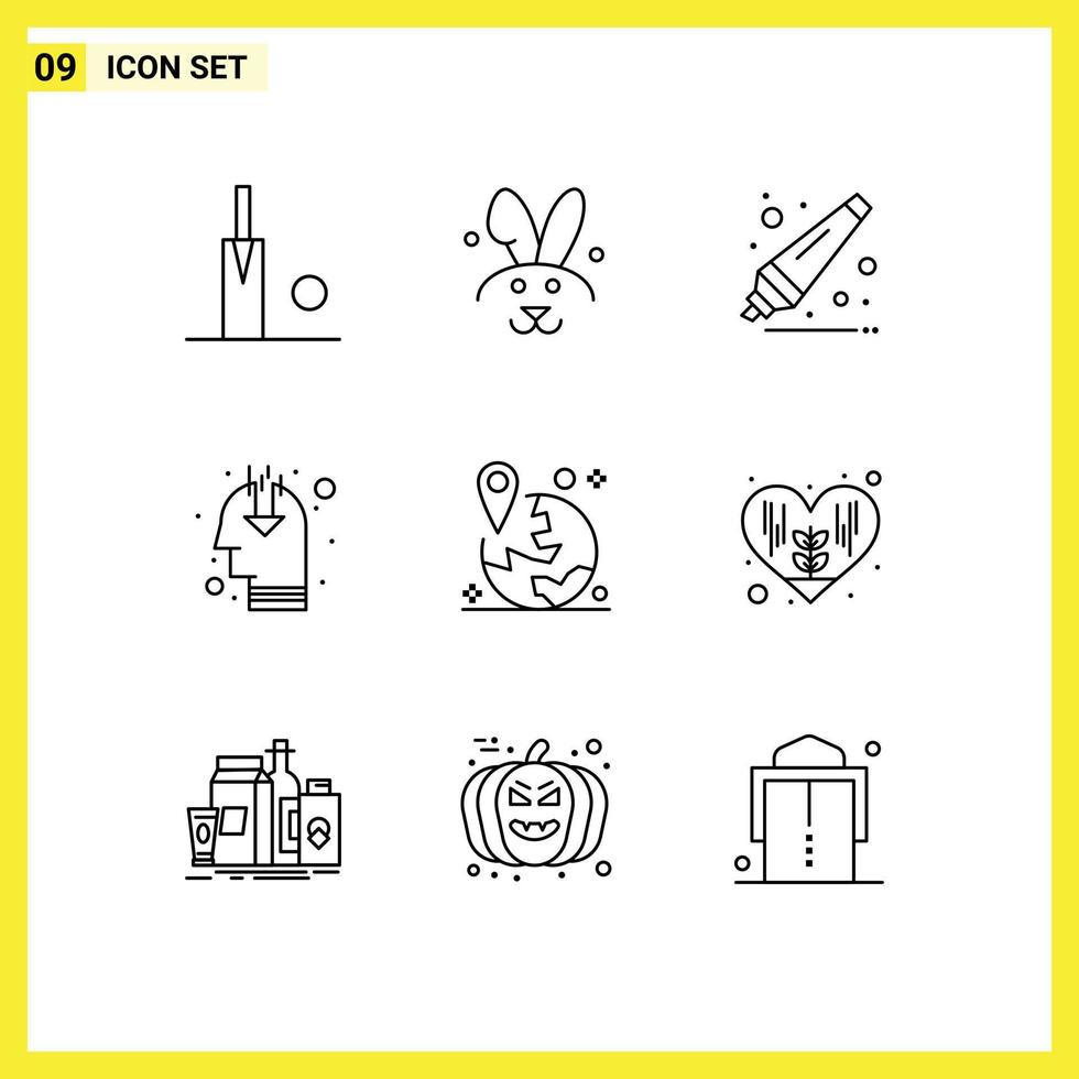 9 Universal Outlines Set for Web and Mobile Applications navigation map remover location public opinion Editable Vector Design Elements