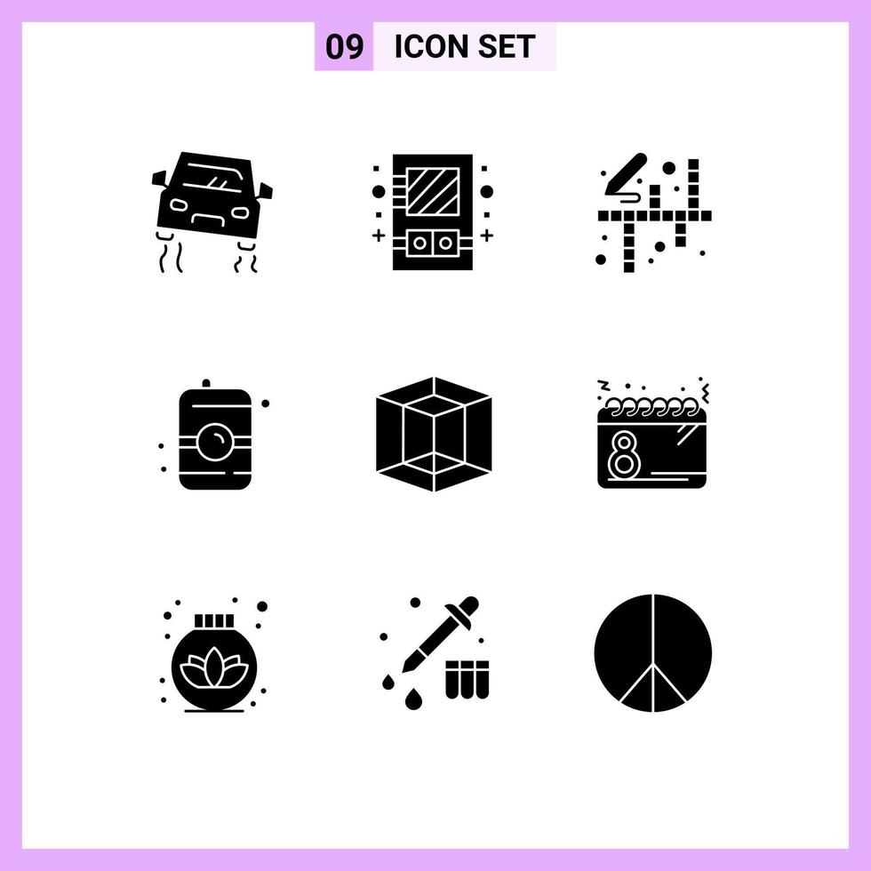 Set of 9 Modern UI Icons Symbols Signs for graphic water activities can drink Editable Vector Design Elements
