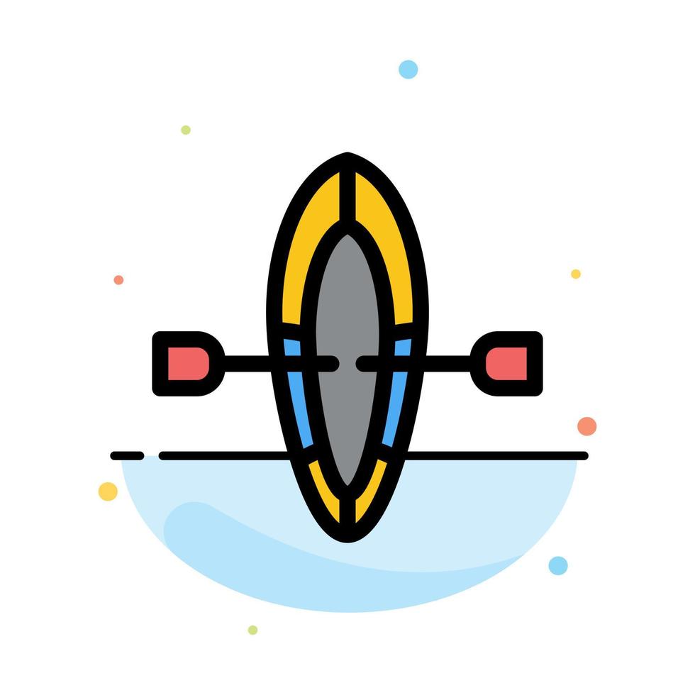 Boat Summer Beach Abstract Flat Color Icon Template vector