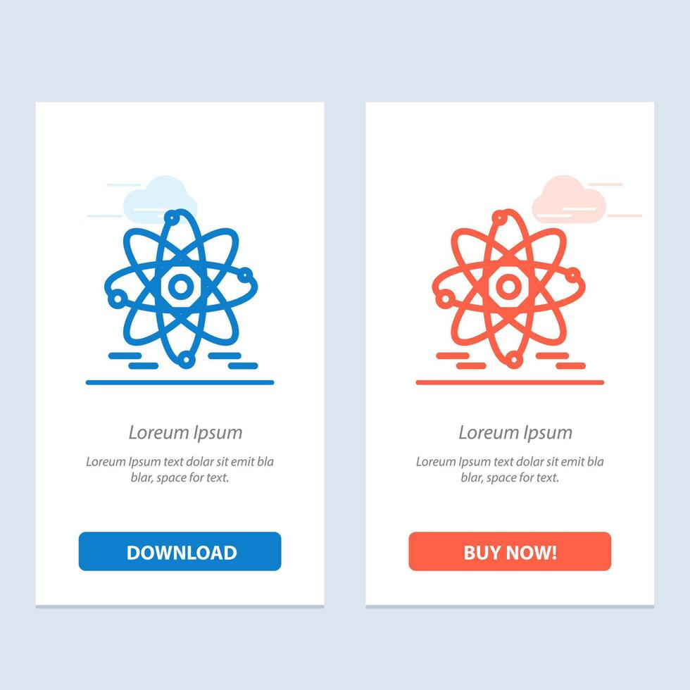 Atom Education Nuclear  Blue and Red Download and Buy Now web Widget Card Template vector