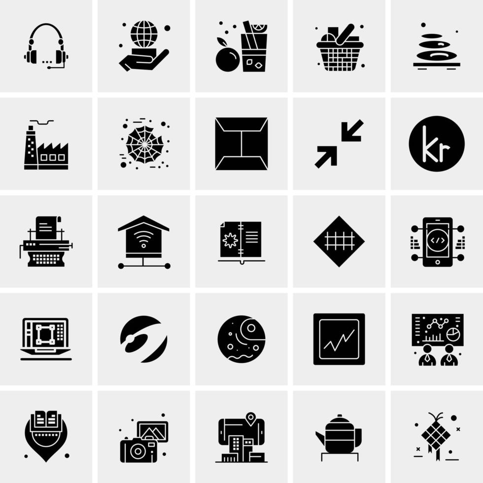 25 iconos de negocios universales vector ilustración de icono creativo para usar en proyectos relacionados con la web y dispositivos móviles