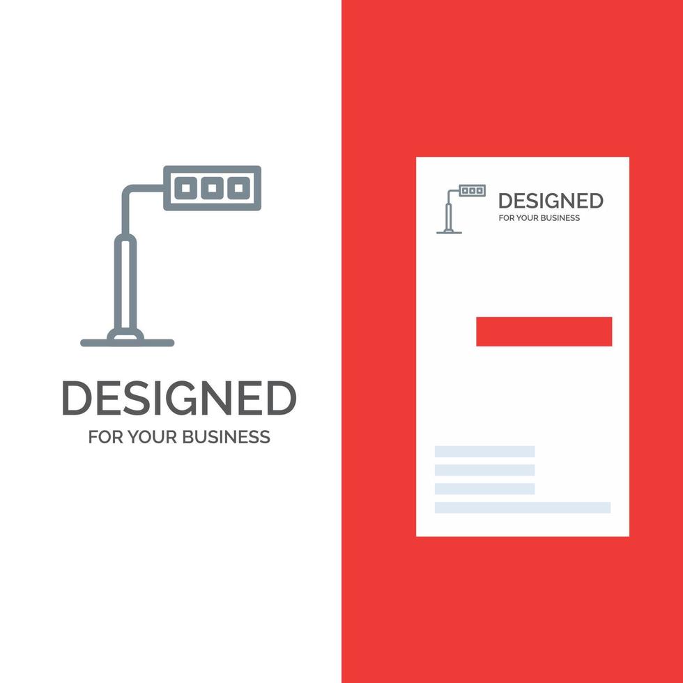 Construction Light Tower Road Grey Logo Design and Business Card Template vector