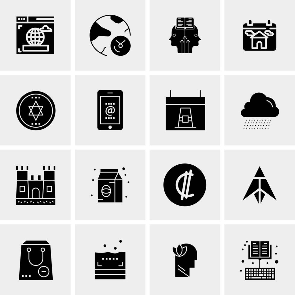 16 iconos universales de negocios vector ilustración de icono creativo para usar en proyectos relacionados con la web y dispositivos móviles