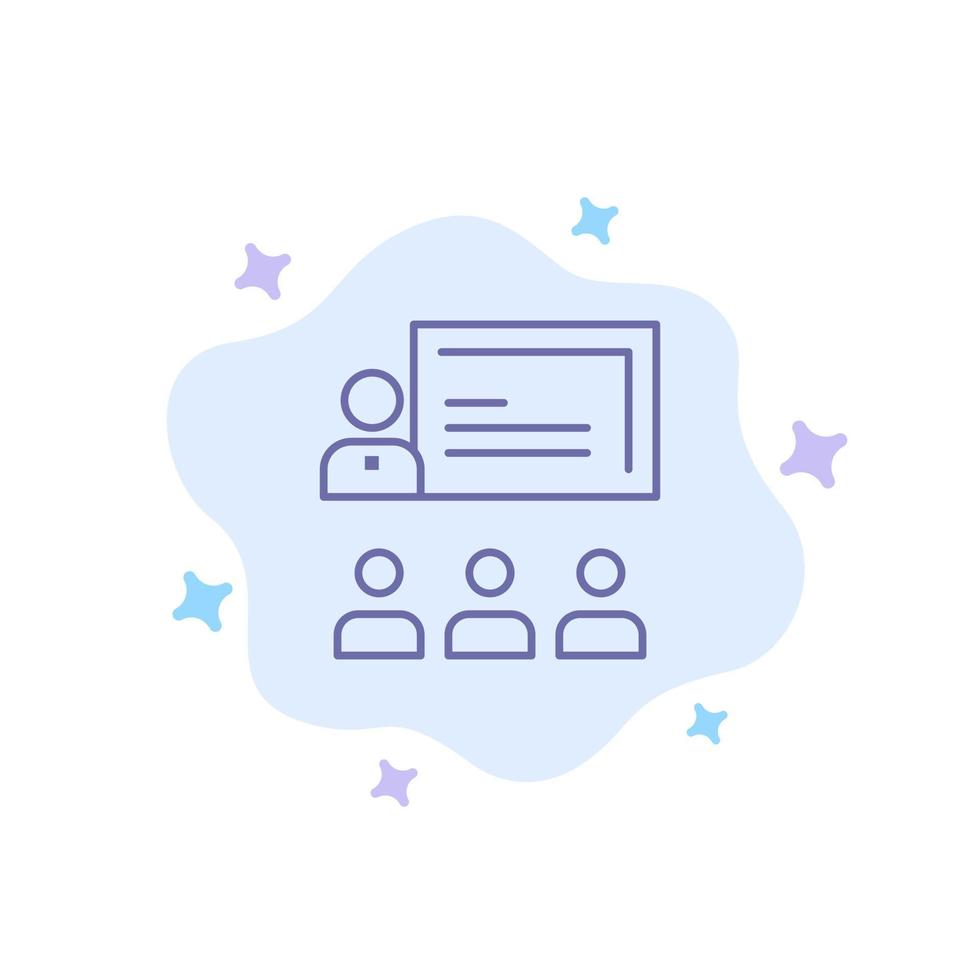 Teamwork Business Human Leadership Management Blue Icon on Abstract Cloud Background vector