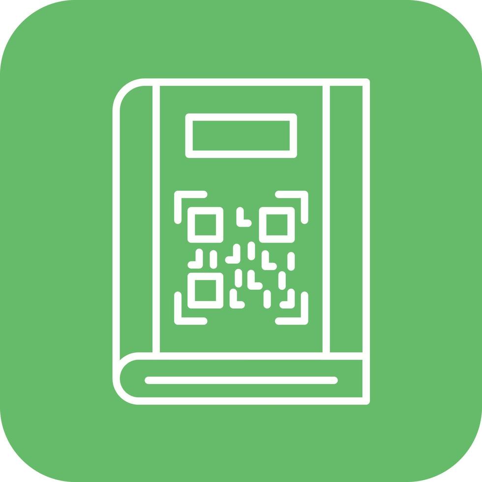 QR Code Line Round Corner Background Icons vector