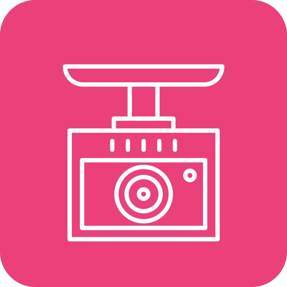 Camera Drive Line Round Corner Background Icons vector