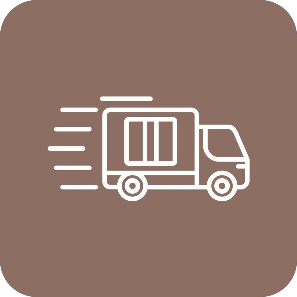 Delivery Truck Line Round Corner Background Icons vector