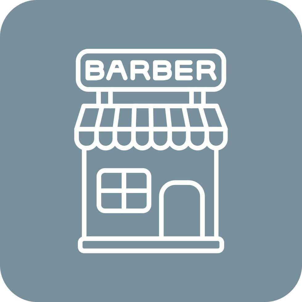 Barber Shop Line Round Corner Background Icons vector