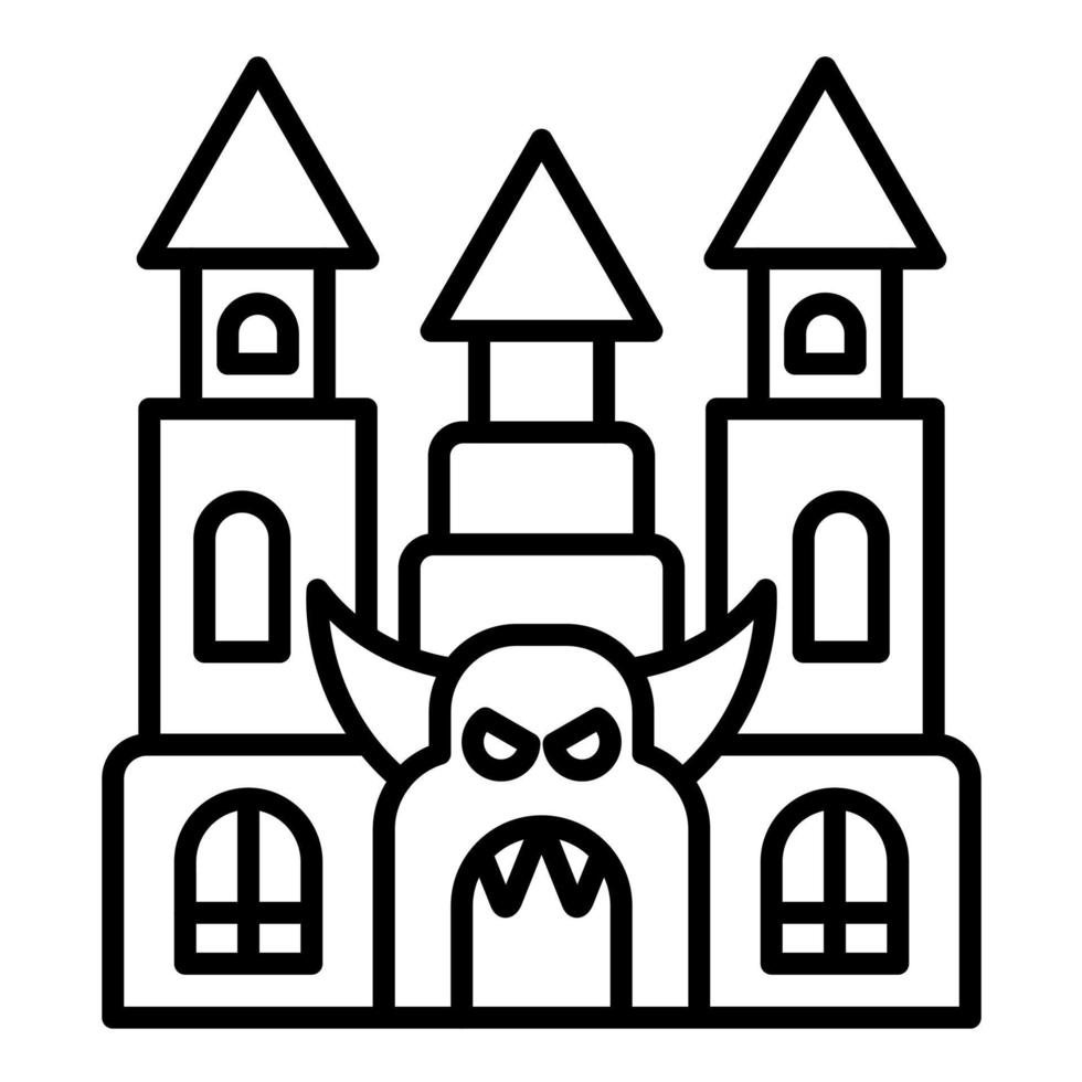 Haunted House Line Icon vector