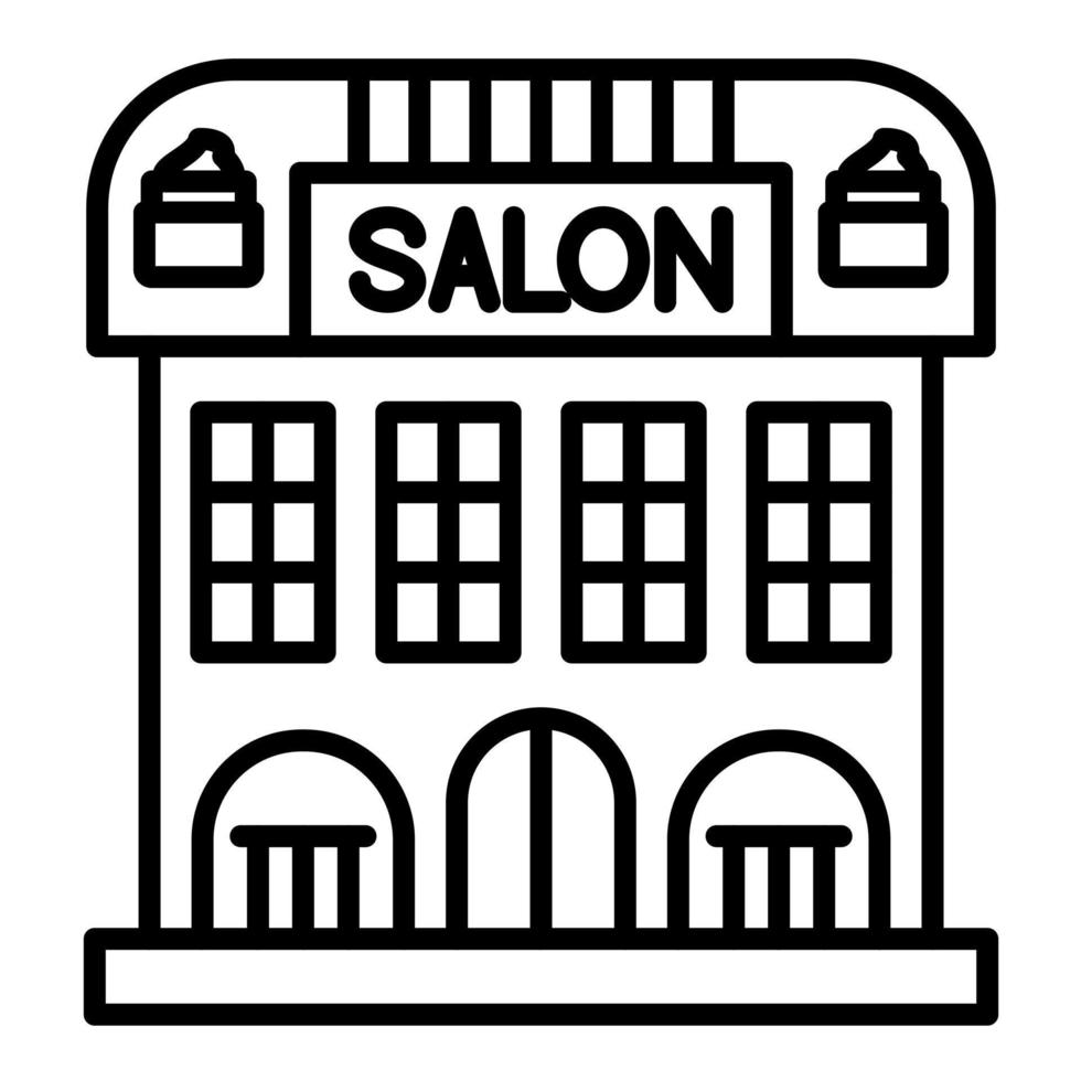 icono de línea de salón de belleza vector