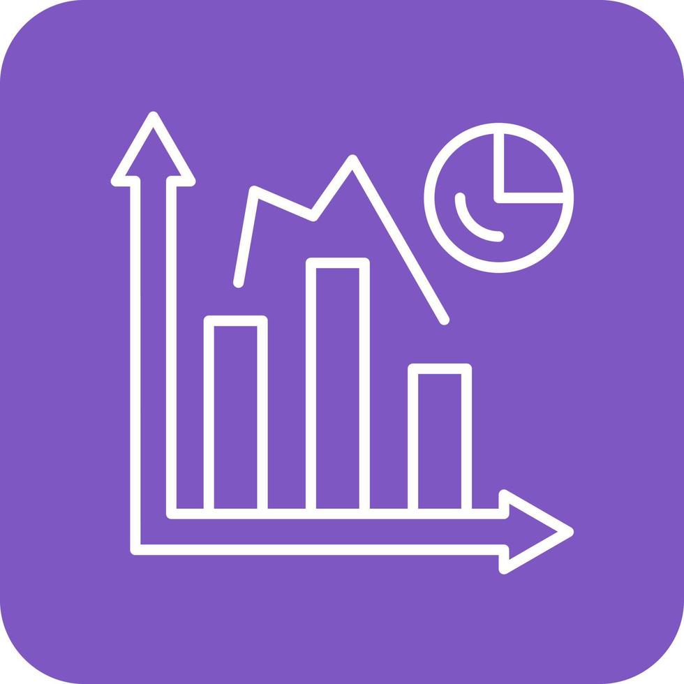 Bar Graph Line Round Corner Background Icons vector