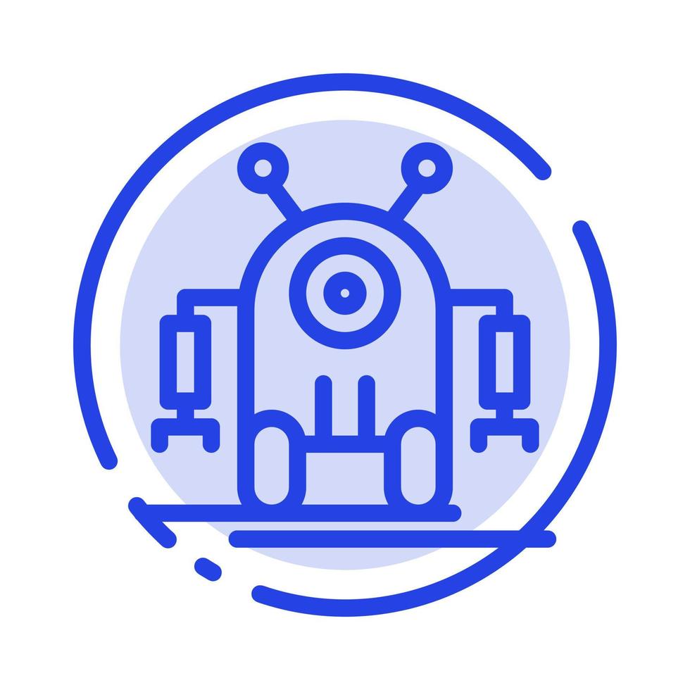 Human Robotic Robot Technology Blue Dotted Line Line Icon vector