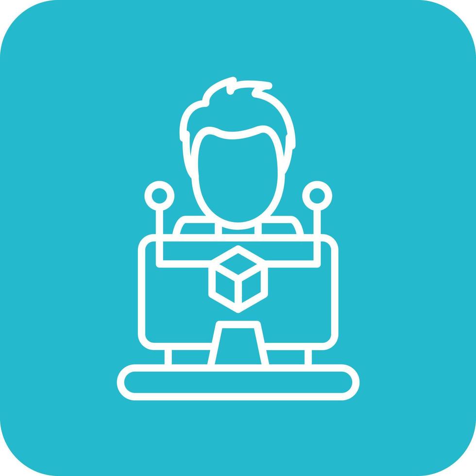 Software Developer Line Round Corner Background Icons vector