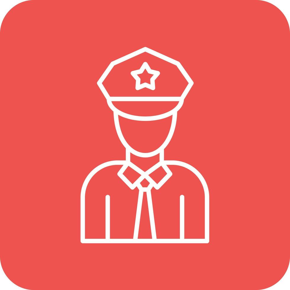 Police Officer Line Round Corner Background Icons vector