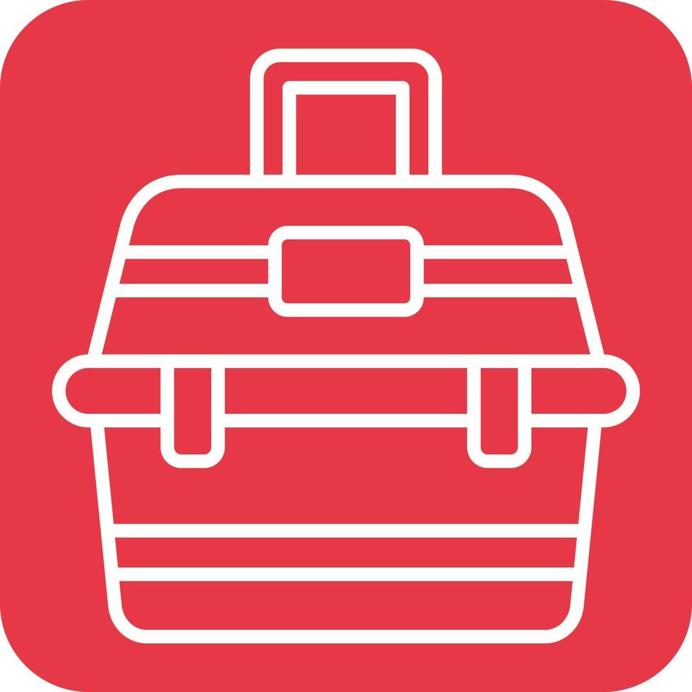 Tackle Box Line Round Corner Background Icons vector