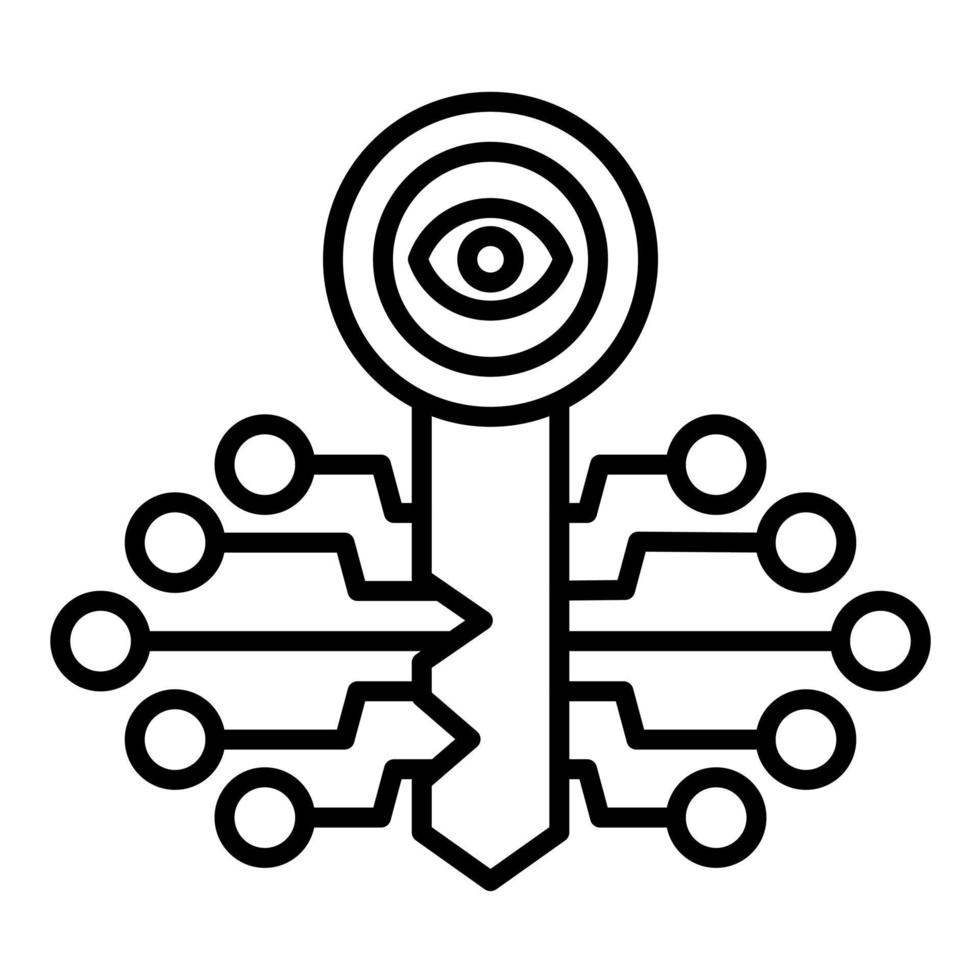 Public Key Line Icon vector