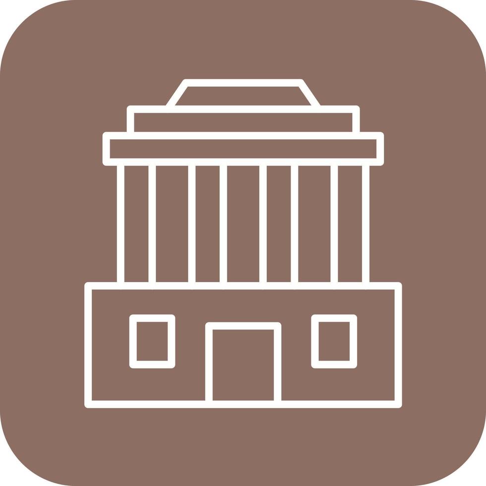 Mausoleum Line Round Corner Background Icons vector