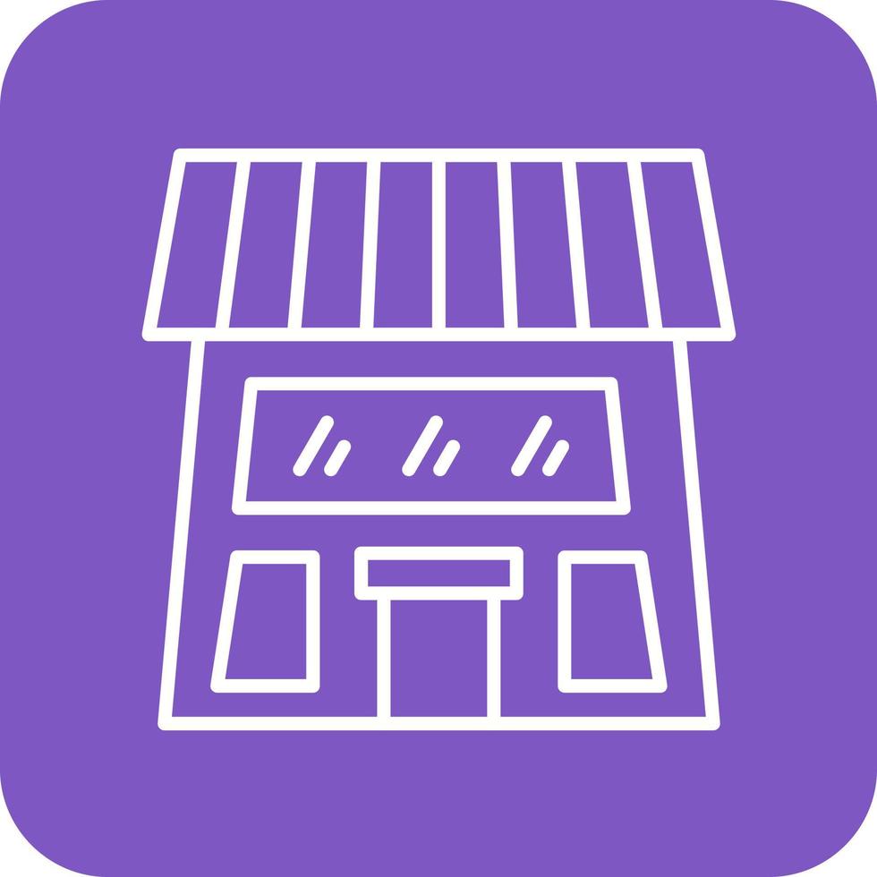 Store Front Line Round Corner Background Icons vector