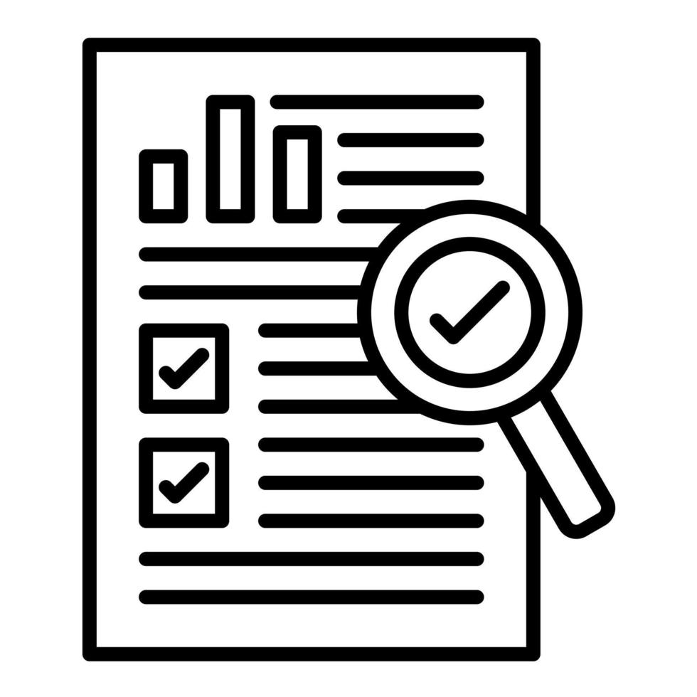 Analysis and Evaluation Line Icon vector