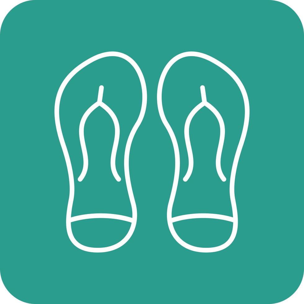 Flip Flops Line Round Corner Background Icons vector