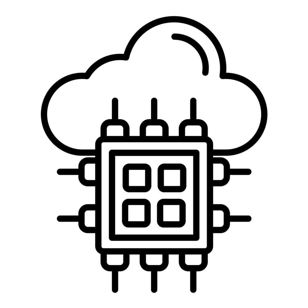 Data Processing Line Icon vector