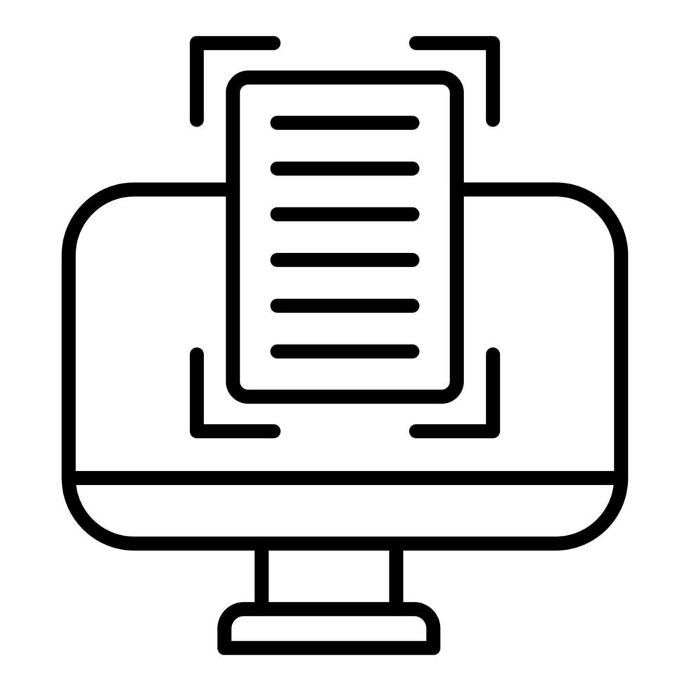 Screen Reader Line Icon vector