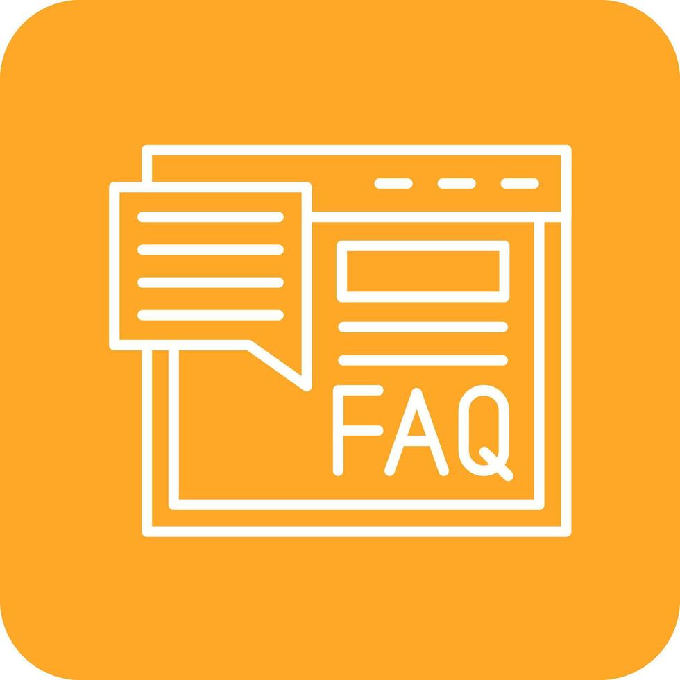 FAQ Line Round Corner Background Icons vector