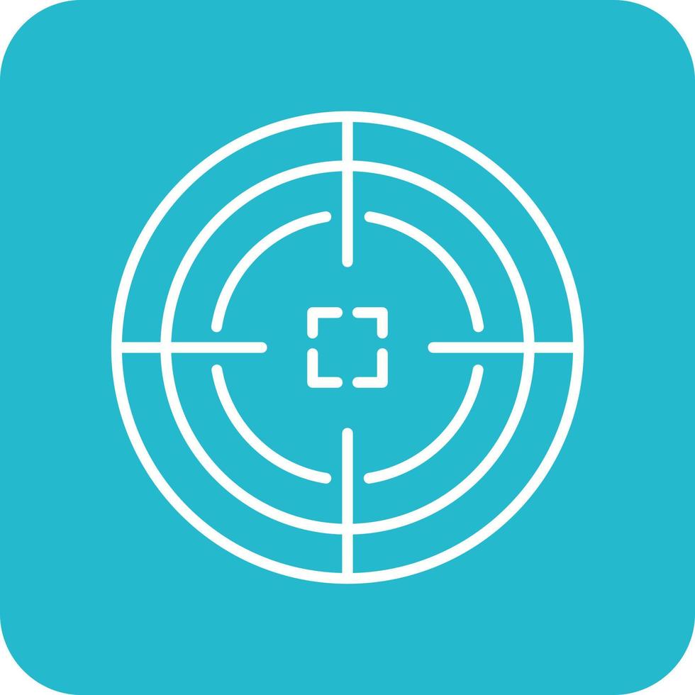 Shoot Target Line Round Corner Background Icons vector
