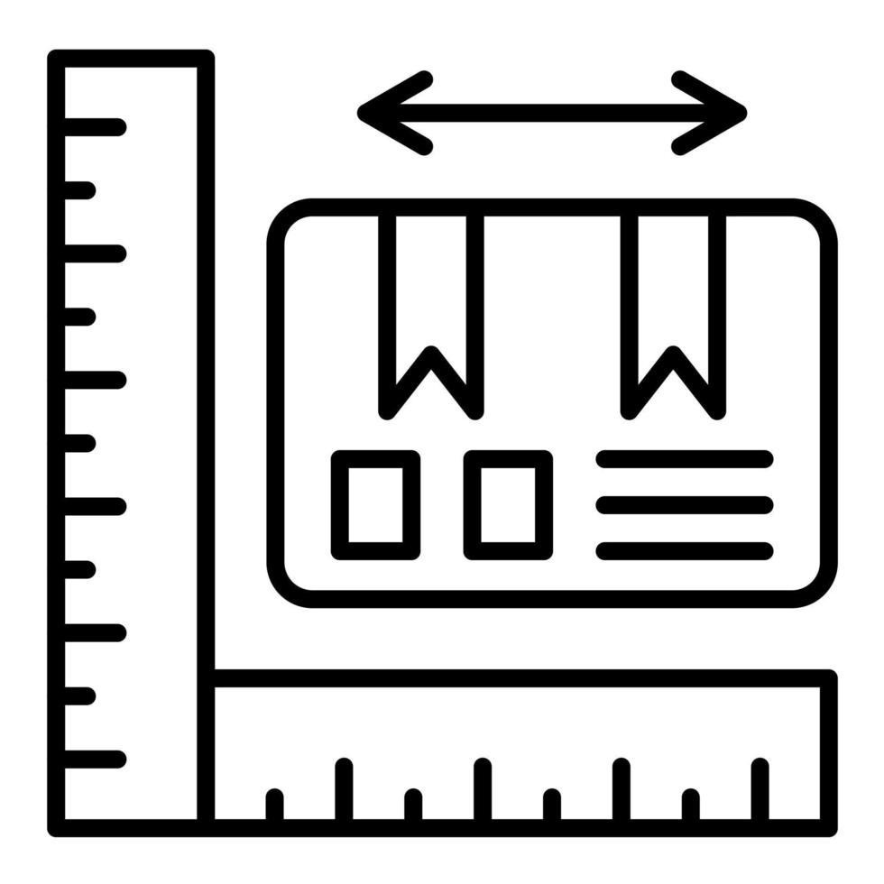 Parcel Size Line Icon vector