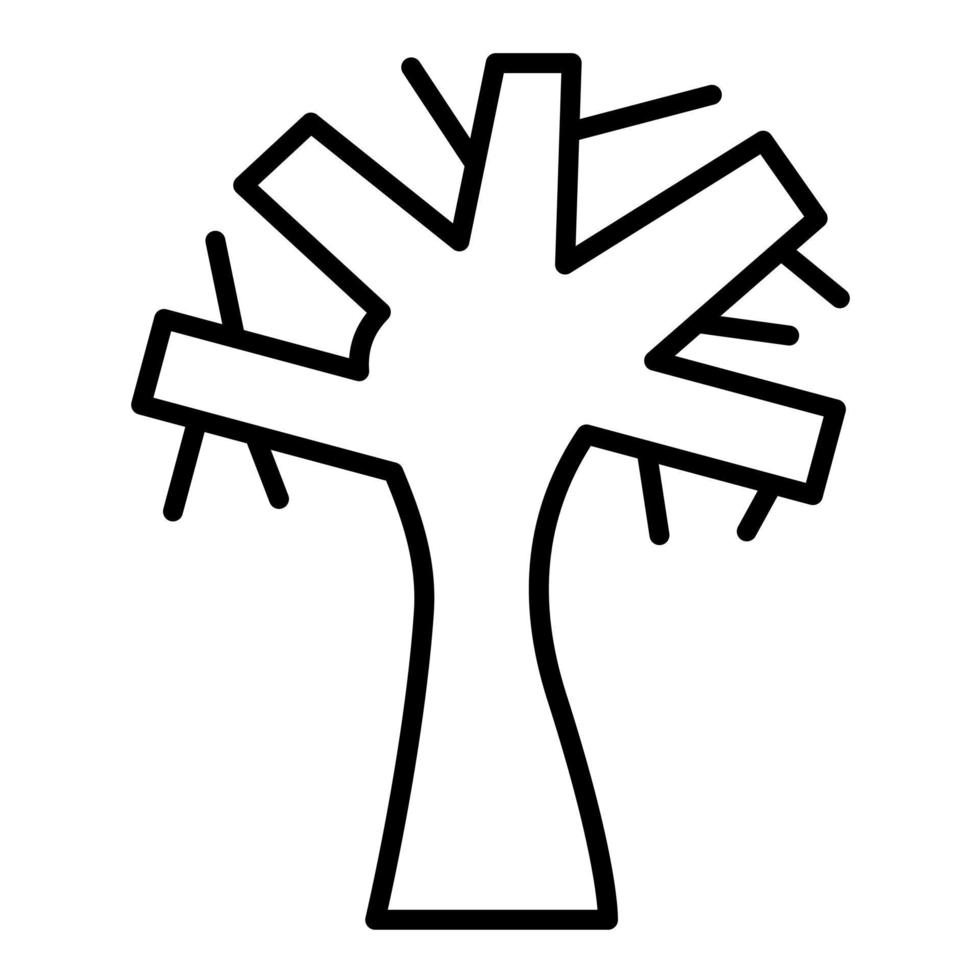 Dry Tree Line Icon vector