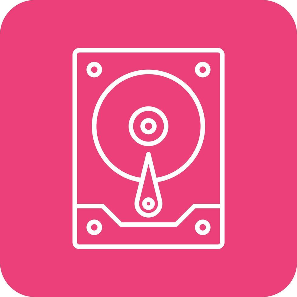 Hard Drive Line Round Corner Background Icons vector