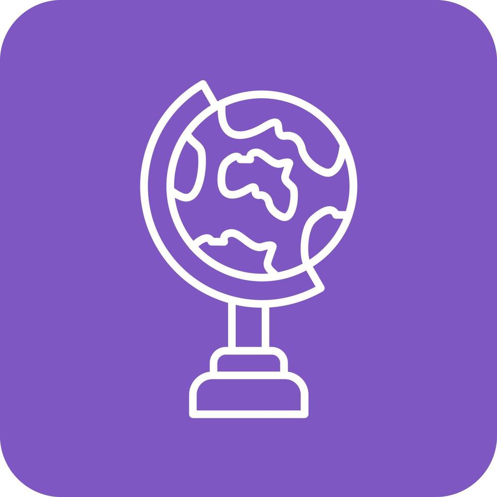 Globe Stand Line Round Corner Background Icons vector
