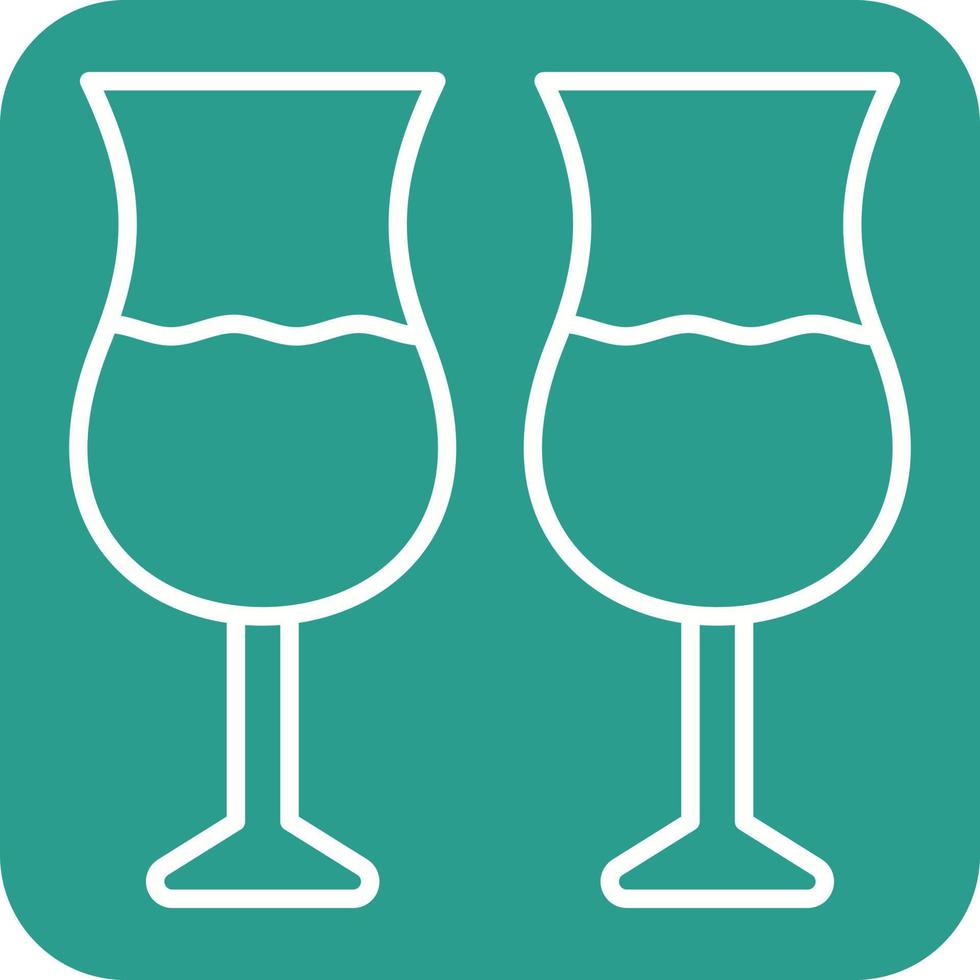 Drinks Line Round Corner Background Icons vector