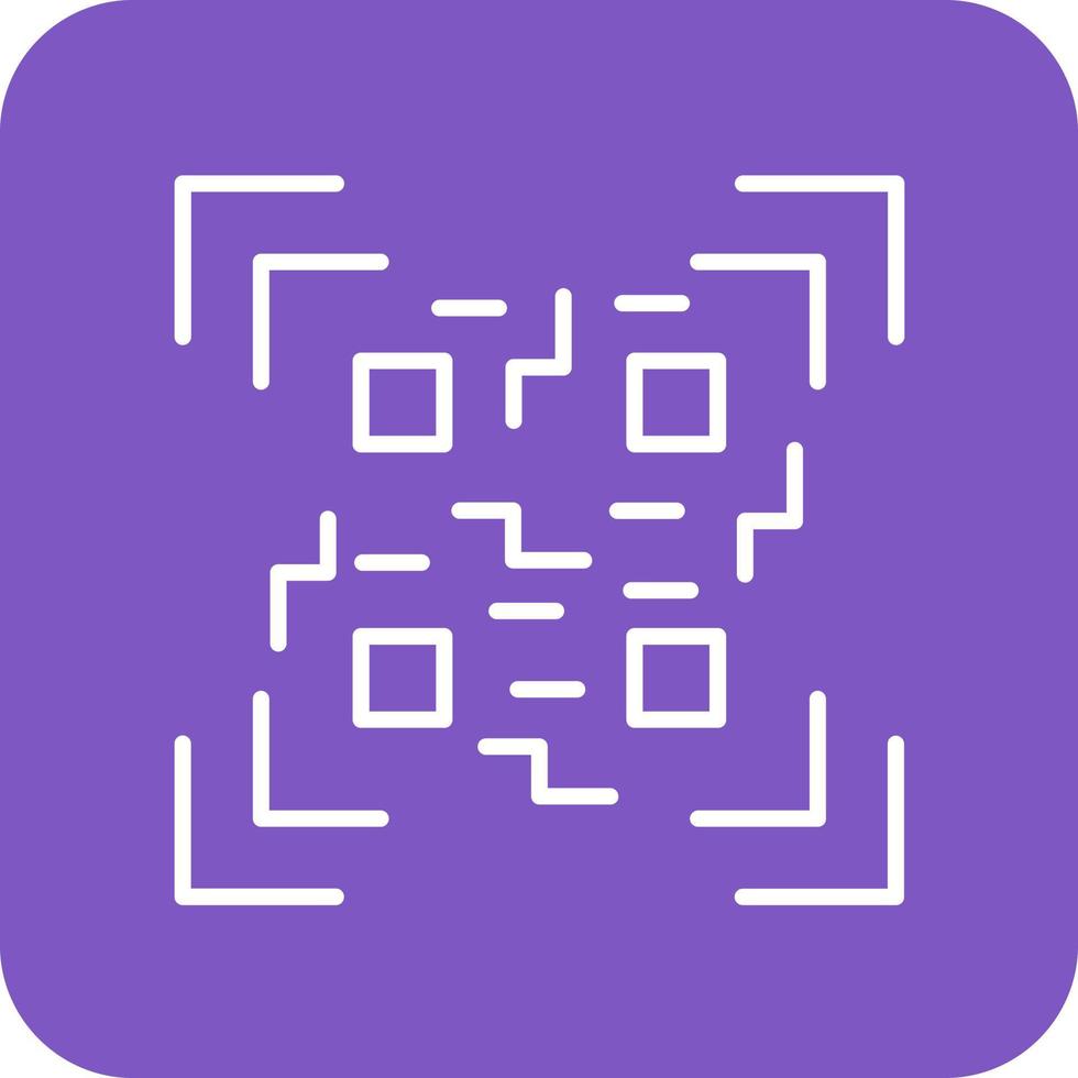 QR Code Scan Line Round Corner Background Icons vector