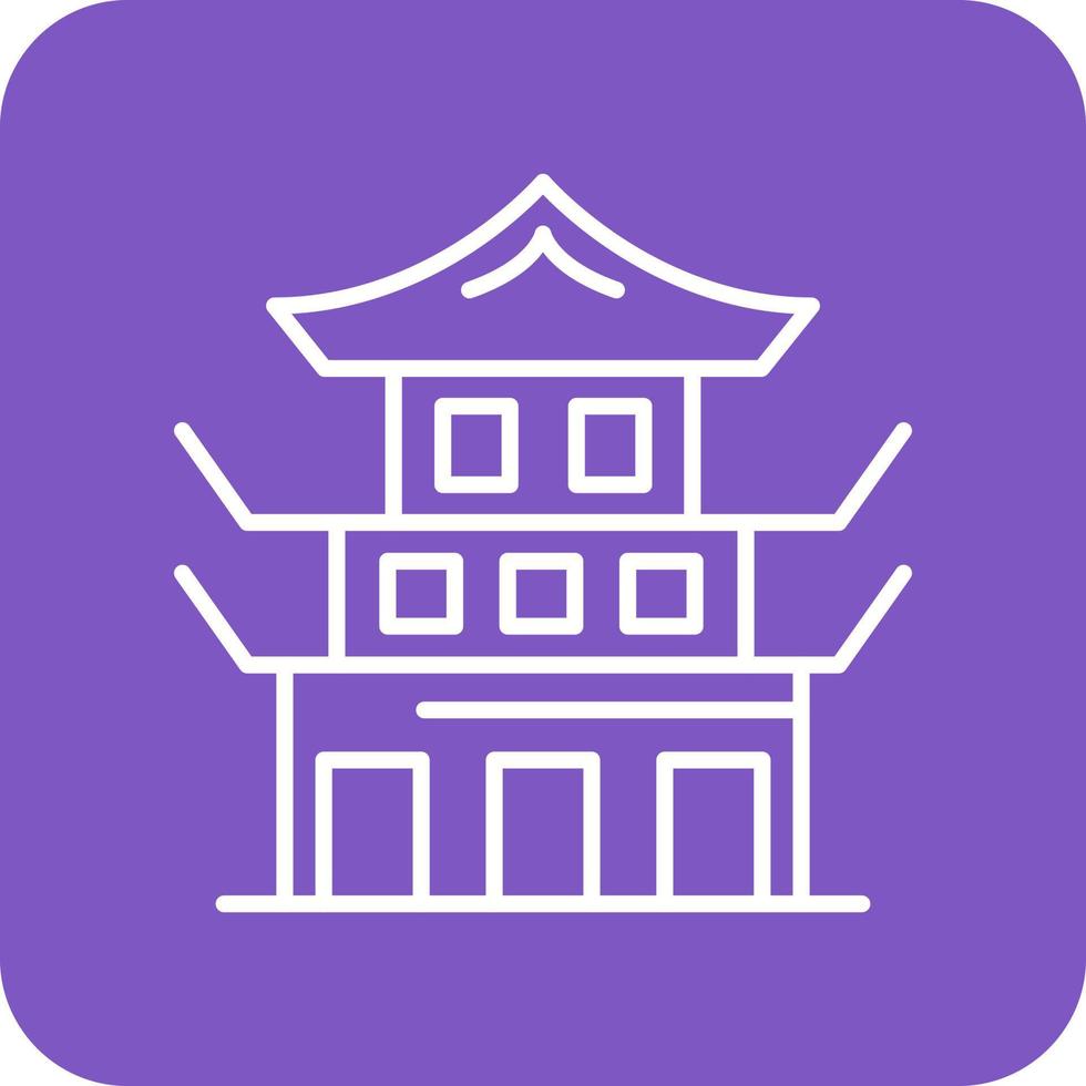 Forbidden City Line Round Corner Background Icons vector