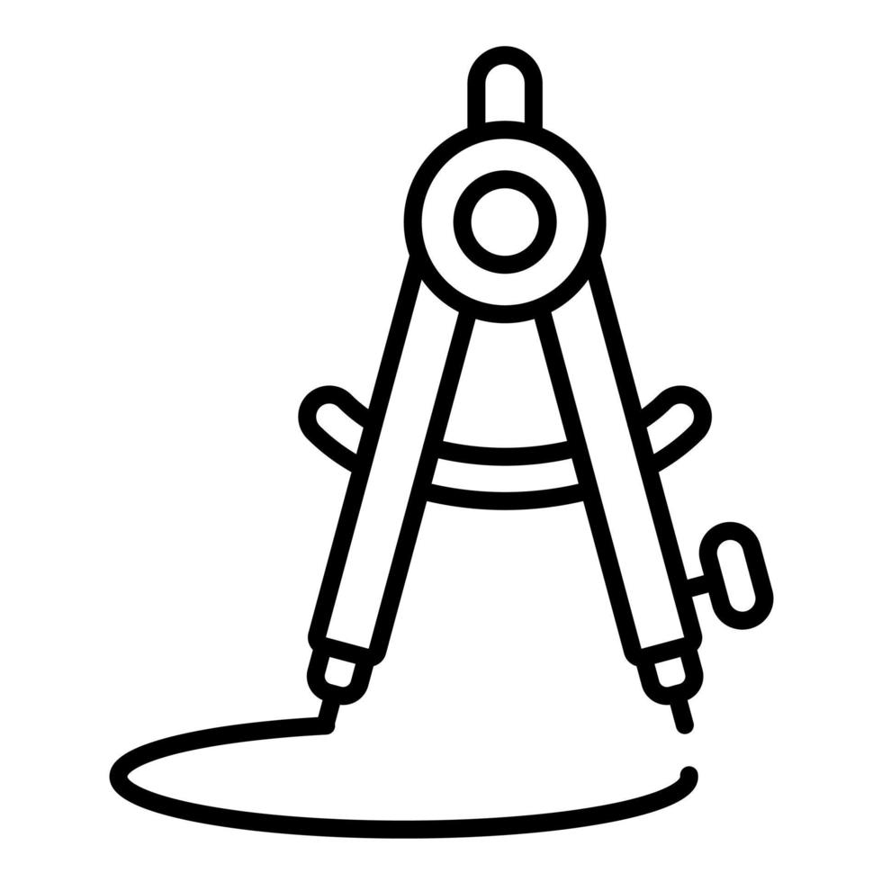 Drawing Compass Line Icon vector