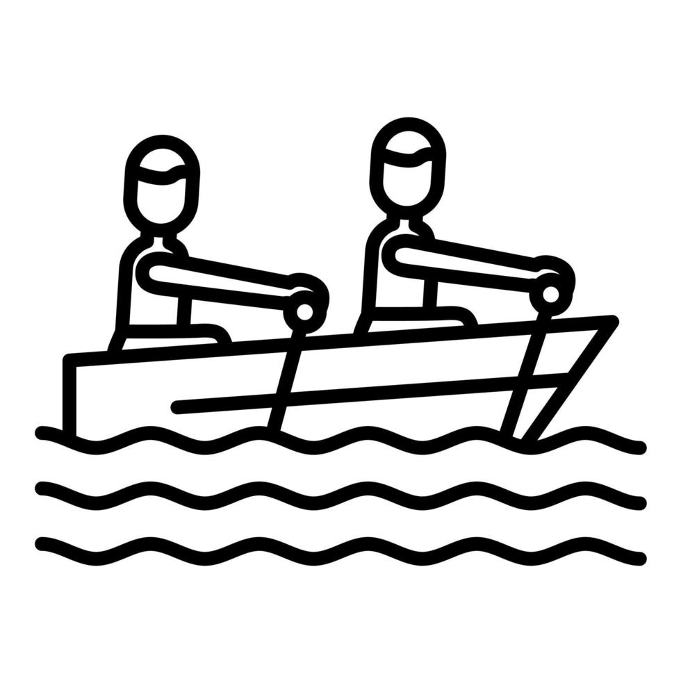 Rowing Line Icon vector