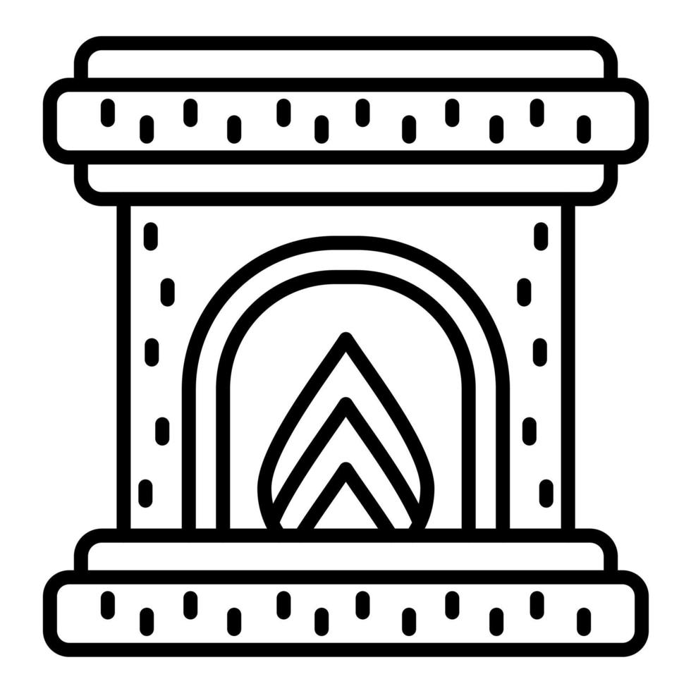 Fireplace Line Icon vector