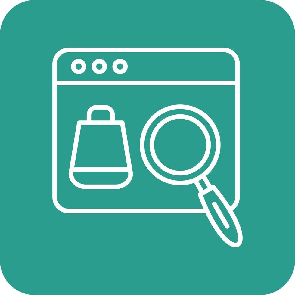 Product Browsing Line Round Corner Background Icons vector