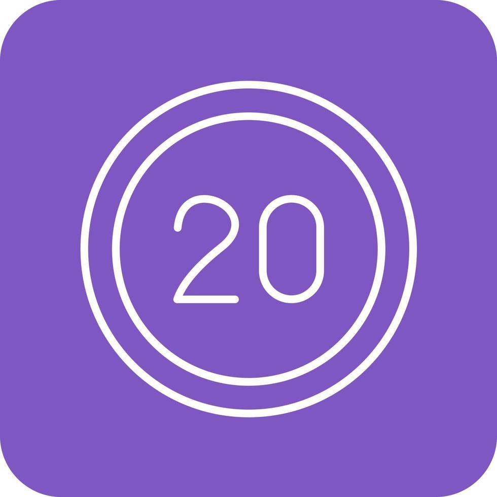 20 Speed Limit Line Round Corner Background Icons vector
