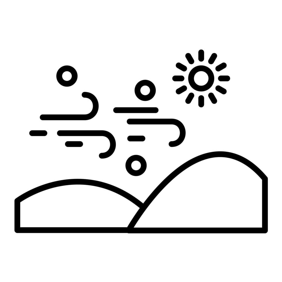 Desert Sandstorm Line Icon vector