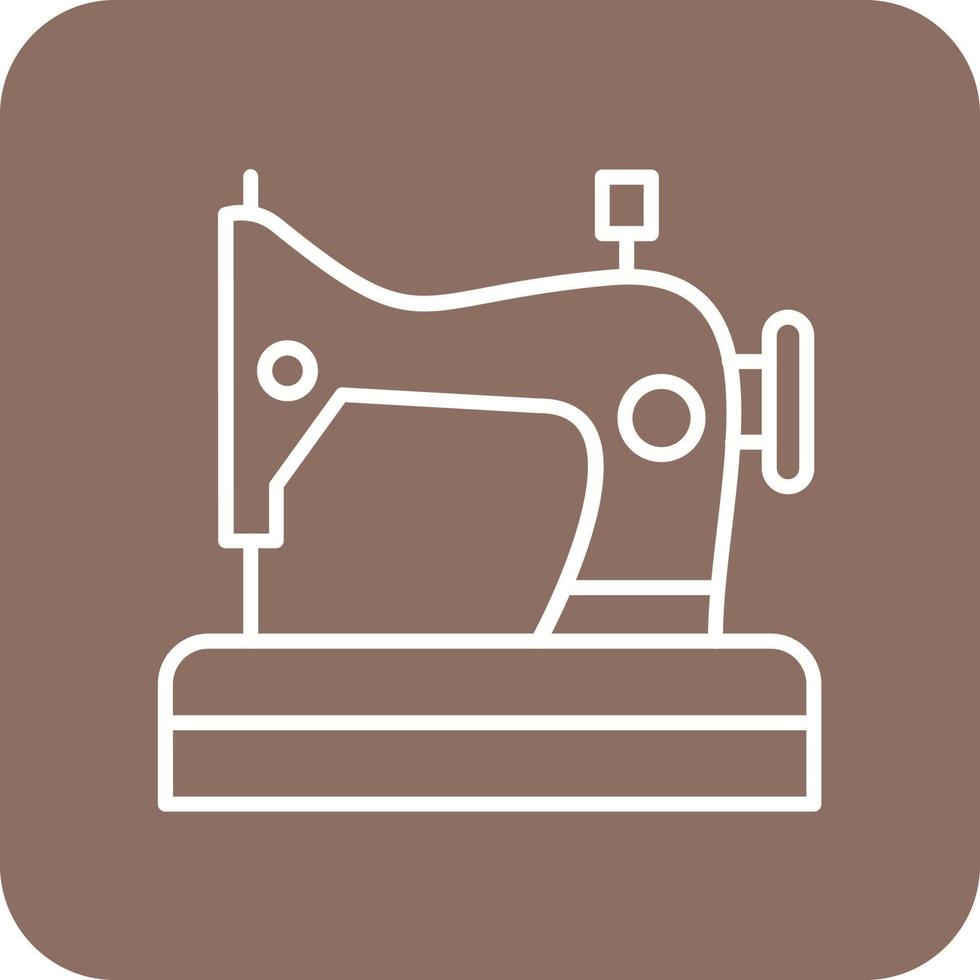 Sewing Machine Line Round Corner Background Icons vector