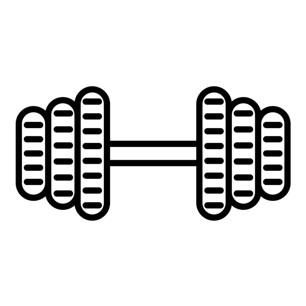 icono de línea de mancuernas ajustables vector