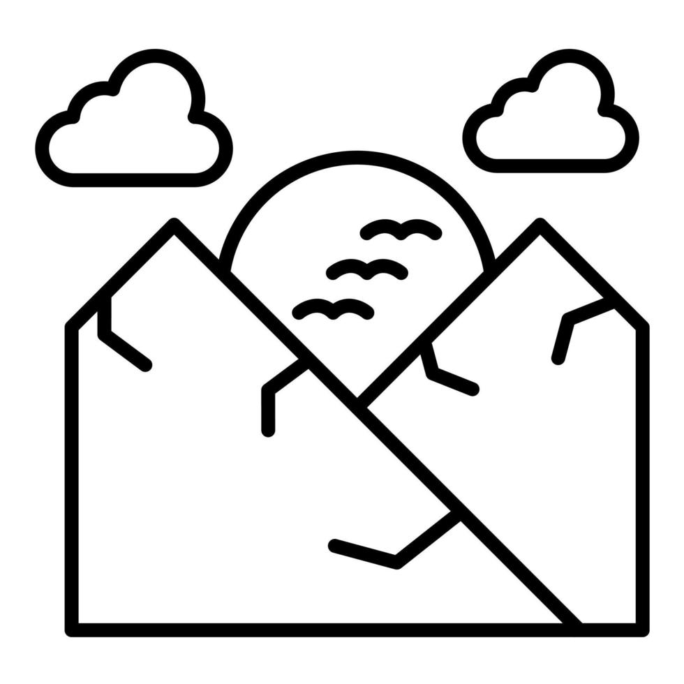 Sunset Landscape Line Icon vector