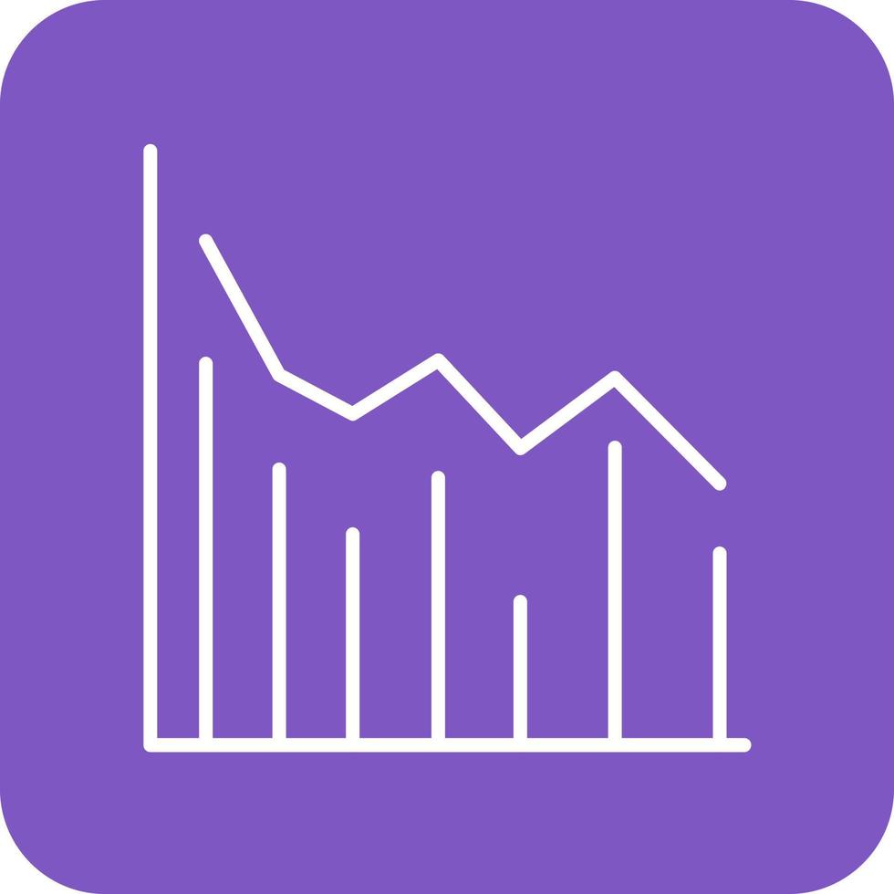 Declining Line Graph Line Round Corner Background Icons vector